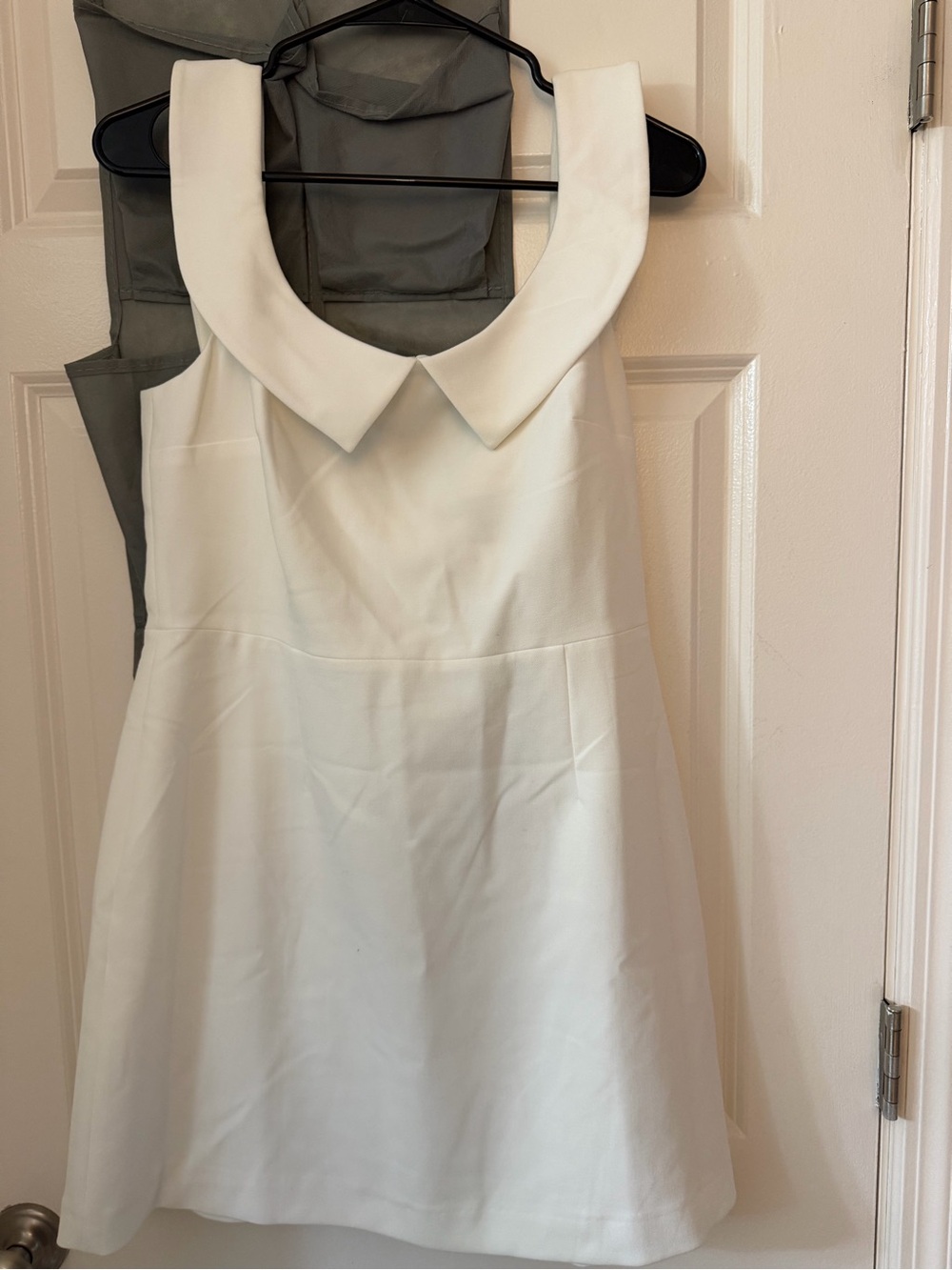 French Connection White Mini Dress with Pointed Collar